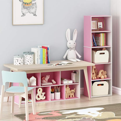 Furinno LUDER Book Shelf, 7-Cube Bookshelf, 9.4 x 19.5 x 41.7, - Image 10