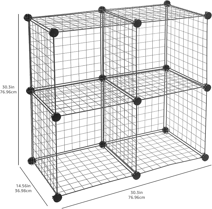 Amazon Basics 4 Cube Wire Grid Storage Organizer, Closet Organizer and Shelves - Image 8
