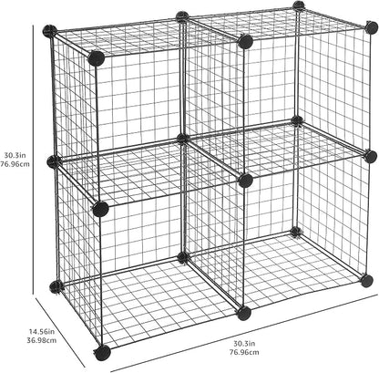 Amazon Basics 4 Cube Wire Grid Storage Organizer, Closet Organizer and Shelves - Image 8