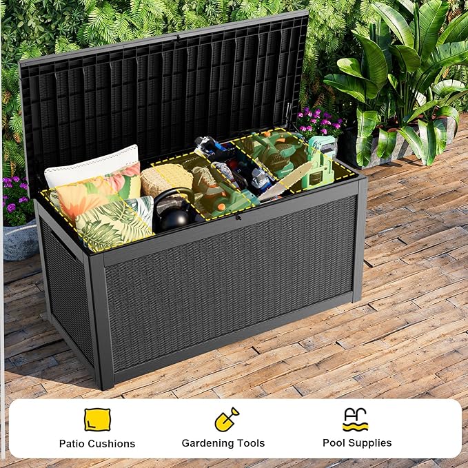 320 Gallon Outdoor Storage Box, Large Outdoor Deck Box, Waterproof & UV - Image 5