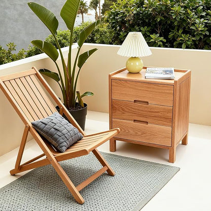 Nightstand, Solid Wood Small End Table w/3 Drawers, Modern Bedside Tables - Image 4