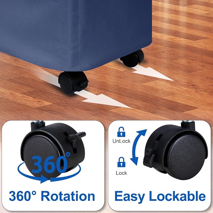 Slim Laundry Hamper with Wheels, 20 Gal Rolling Laundry Basket with lid and - Image 5
