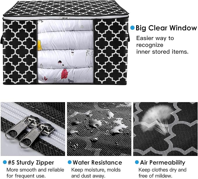 WISELIFE Storage Bags 100L 4-Pack Large Blanket Clothes Organization and - Image 5