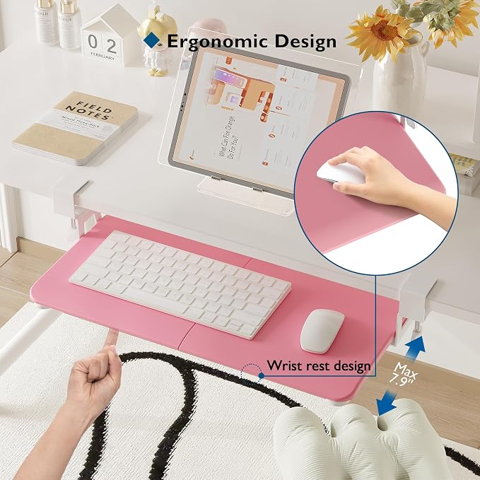 BONTEC KMT01 Under Desk Keyboard Tray, Pull-Out Keyboard & Mouse Platform - Image 9