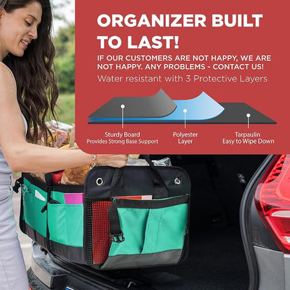 TRUNKCRATEPRO Teal Car Accessories Trunk Organizer Premium Multi Movable - Image 5