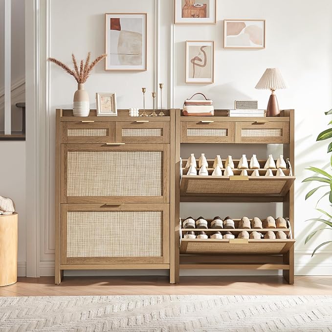 HOKYHOKY Rattan Shoe Storage Cabinet - Image 7