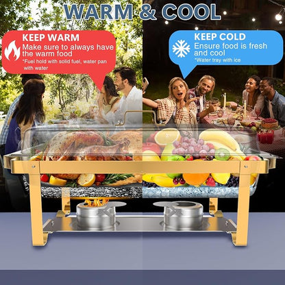 SIOTMERA 9QT Chafing Dishes for Buffet 1 Pack, Thickened Stable Stainless Steel - Image 4