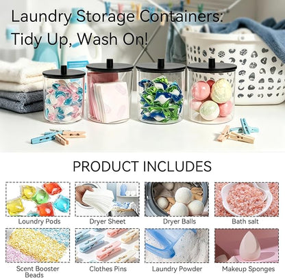 Amolliar Laundry Pods Storage Container, 2 Pack Large Detergent Container - Image 5