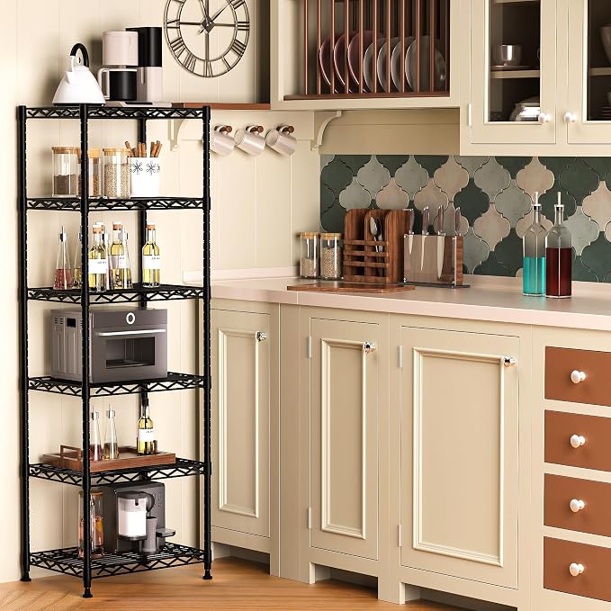 GIOTORENT 6-Tier Storage Shelves Standing Shelving Metal Units, Adjustable - Image 2