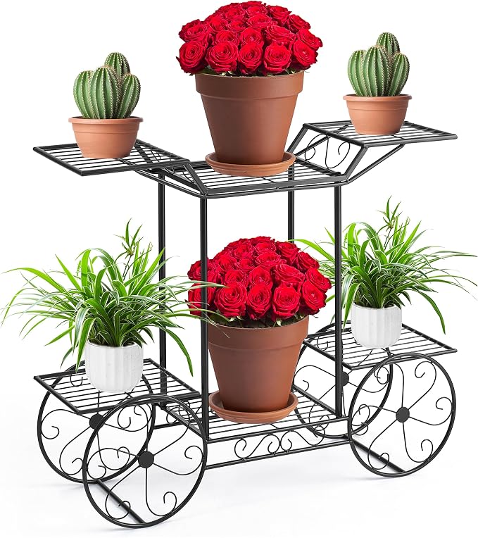 Sorbus® Garden Cart Stand & Flower Pot Plant Holder Display Rack, 6 Tiers by Sorbus