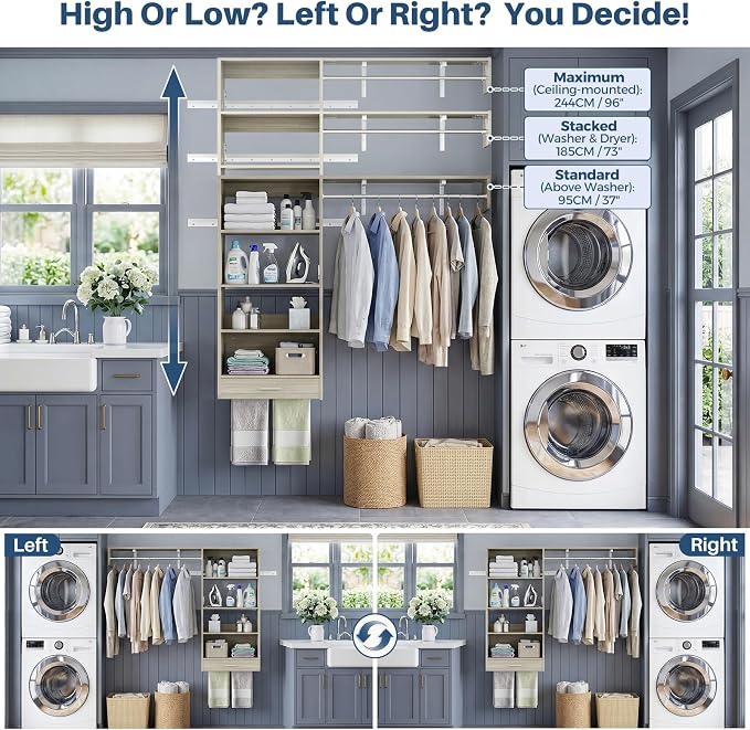60" Wall Mounted Laundry Room Organization - Image 4