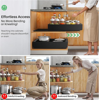 2 Pack Pull out Cabinet Organizer, Expandable Heavy Duty Slide out Drawer Fixed - Image 5