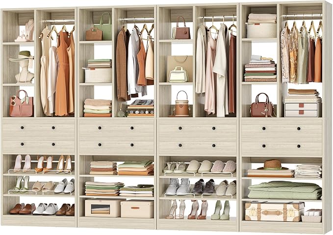 Besiost Closet System, Can Fit 120"/10FT Walk-in Closets Systems, Free Standing by Besiost
