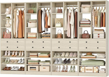 Besiost Closet System, Can Fit 120"/10FT Walk-in Closets Systems, Free Standing by Besiost