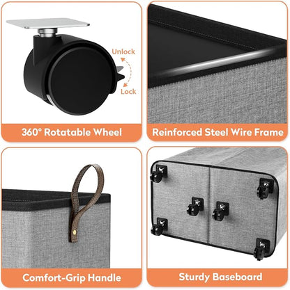 SpaceTrove Laundry Basket with Wheels, Collapsible Laundry Baskets, Laundry - Image 5