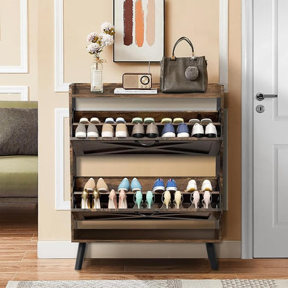 Narrow Shoe Storage Cabinet, Freestanding Hidden Shoe Organizer - Image 3