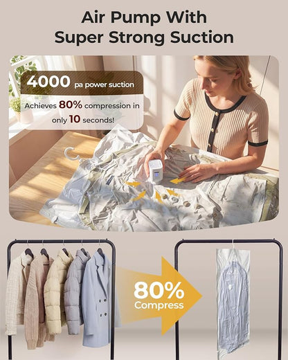 BAGSMART 4 Pack Hanging Vacuum Storage Bags - Image 5