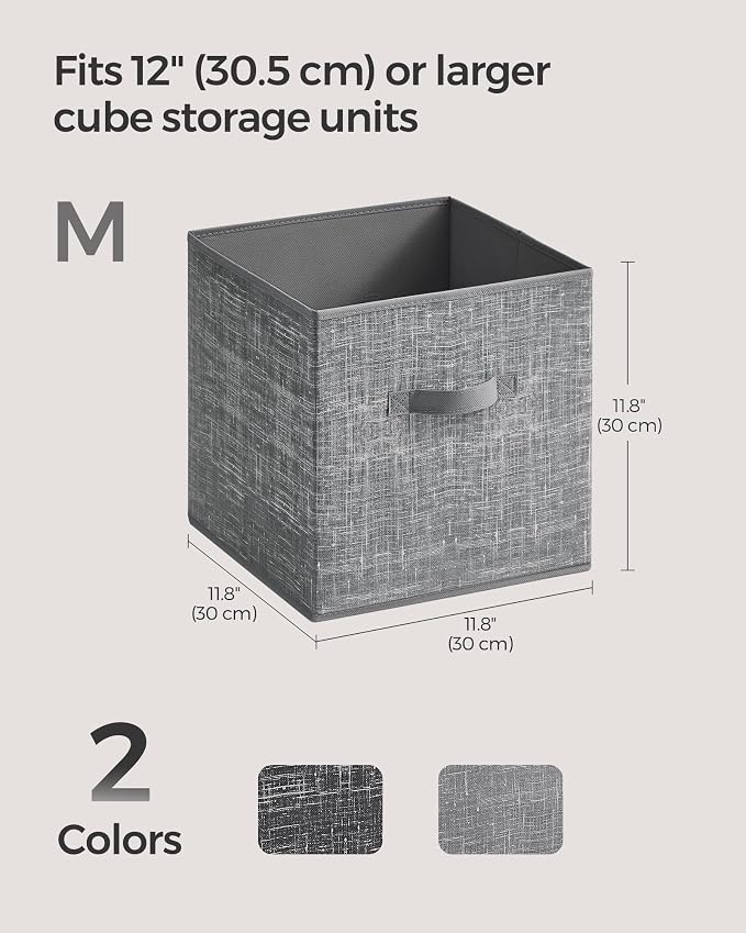 SONGMICS Storage Cubes, 11.8 x 11.8 x 11.8 Inches Non-Woven Fabric Bins - Image 4