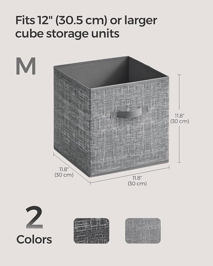 SONGMICS Storage Cubes, 11.8 x 11.8 x 11.8 Inches Non-Woven Fabric Bins - Image 4