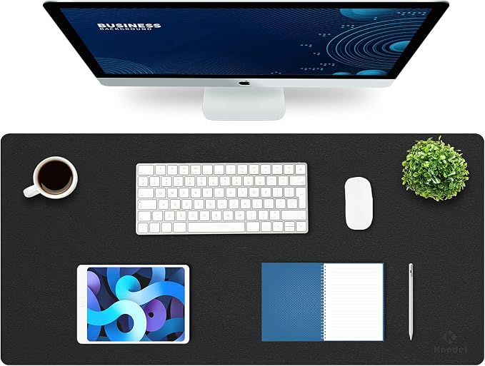 K KNODEL Large Office Leather Desk Mat, Mouse and Keyboard Pad, Computer and by K+KNODEL