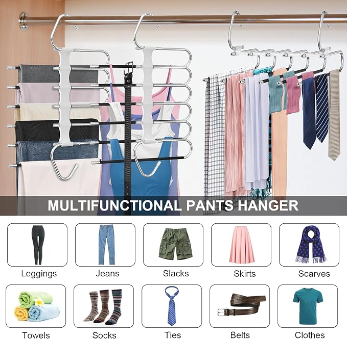 Upgrade 6 Layers Pants Hangers Space Saving - Image 4