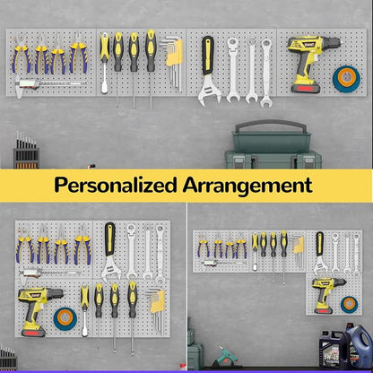 Peg Board, 4 Pack Metal Pegboard Panels, PegBoard Wall Organizer - Image 6