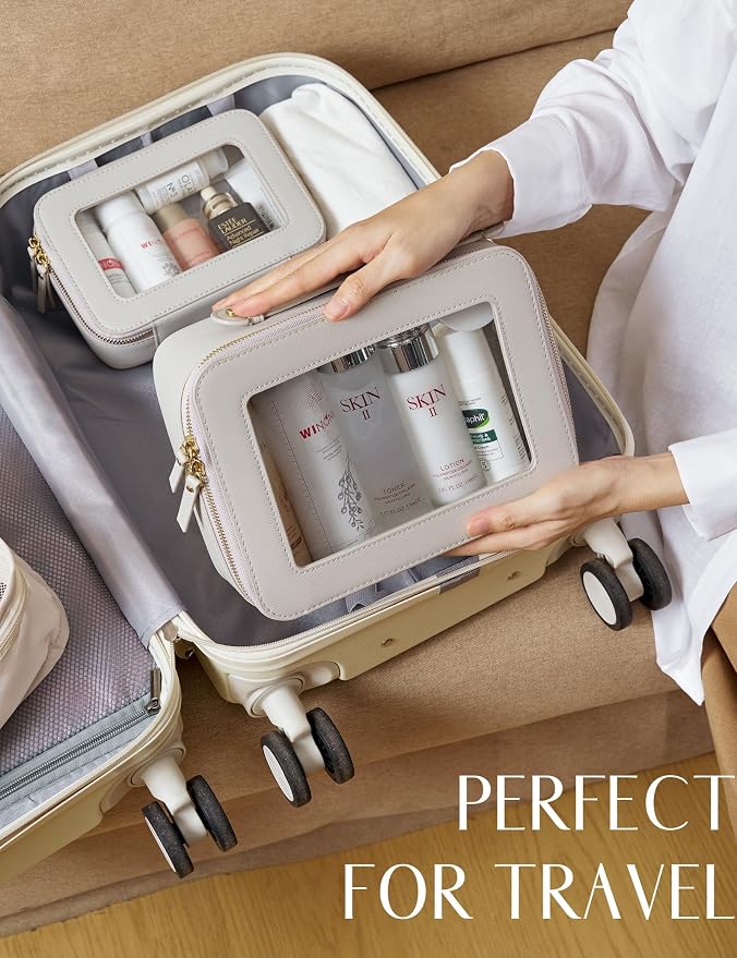 Popvibe Clear Makeup Bag Travel Cosmetic Case Transparent Toiletry Bag - Image 3