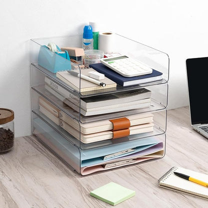 Tiawudi Desk Organizer, Plastic Letter Tray, Stackable File Organizer - Image 6
