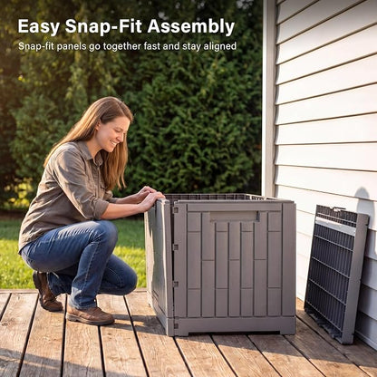 EAST OAK Outdoor Storage Box, 80 Gallon Deck Box, Waterproof Resin Storage Bin - Image 7