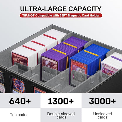 Trading Card Storage Box with Portable Handle, 3000+ MTG Storage Box with 4 - Image 2
