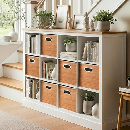 10.5x10.5in Bamboo Storage Cubes Storage Baskets, Wicker Cube Storage Bins - Image 7