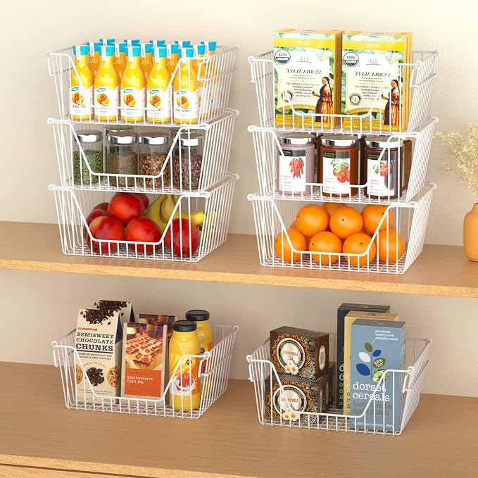 Slideep 14'' Large Metal Wire Storage Organizer Bin Basket Farmhouse Decor - Image 5