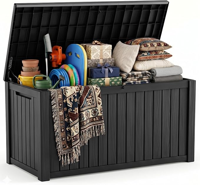 230 Gallon Outdoor Storage Box, Large Resin Deck Box, Waterproof Lockable - Image 8