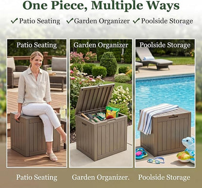 35 Gallon Deck Box Outdoor Waterproof, Resin Storage Box Outdoor Lockable - Image 4