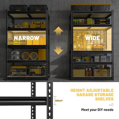 REIBII 2030LBS Storage Shelves 5 Tier Garage Shelving Heavy Duty Metal Shelving - Image 7