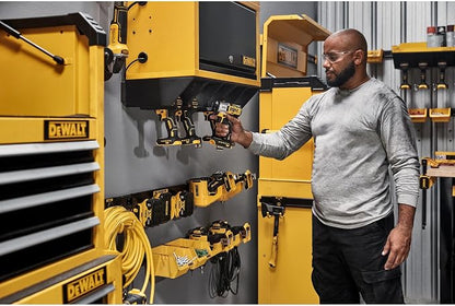 DEWALT Battery Organizer, Holds up to 4 Batteries, Mount Rail, Workshop Storage - Image 5