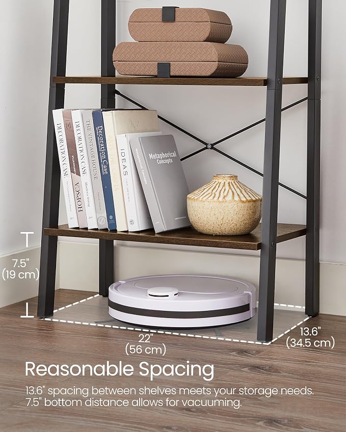 VASAGLE Ladder Shelf, 4-Tier Bookshelf, Storage Rack, Bookcase - Image 8