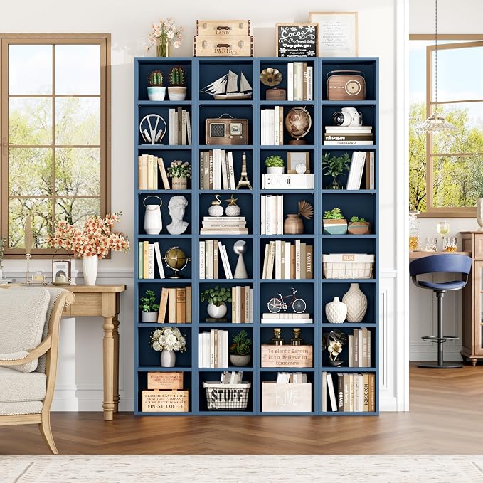 FOTOSOK Bookshelf Bookcase 8-Tier Narrow Bookshelf Tall CD Media Tower Rack | - Image 5
