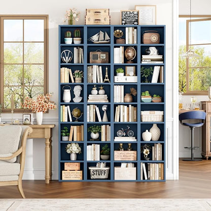 FOTOSOK Bookshelf Bookcase 8-Tier Narrow Bookshelf Tall CD Media Tower Rack | - Image 5