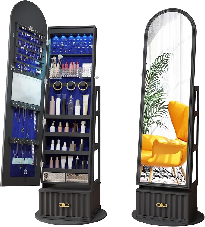 63" Full Length Mirror Jewelry Cabinet by SKKTKT