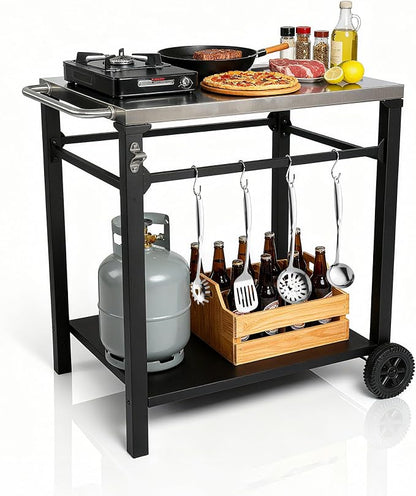 Endark Grill Cart, Grill Table, Outdoor Kitchen, Rolling Dining Table, by ENDARK