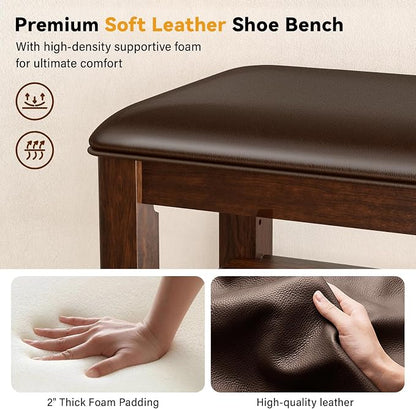 Taitiy Shoe Bench Storage Rubberwood - Image 5