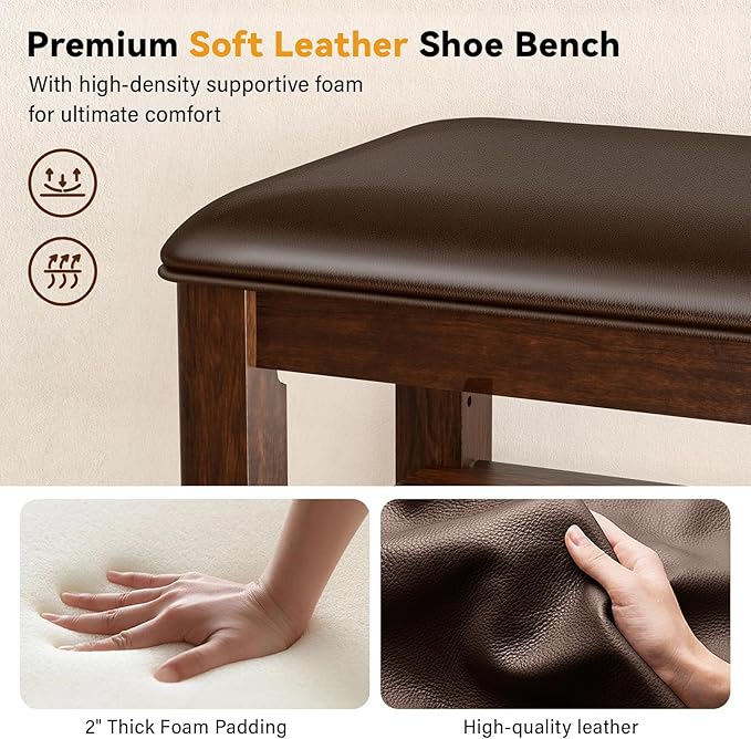 Taitiy Entryway Shoe Storage Bench, Shoe Organizer Bench - Image 5