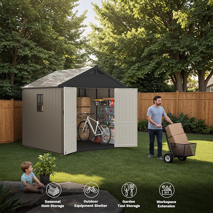 Patiowell 8 x 8 FT Plastic Outdoor Storage Shed - Image 7