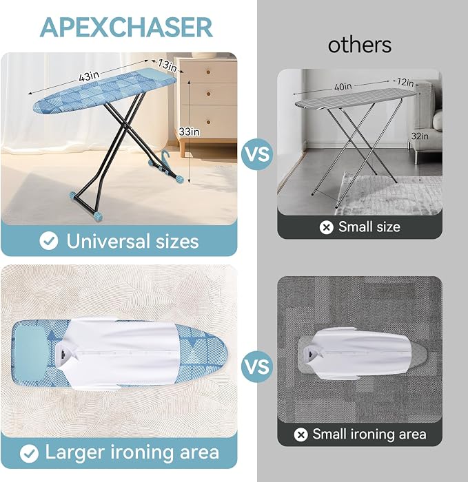 APEXCHASER Ironing Board with Iron Rest, Compact and Space Saver Iron Board - Image 2