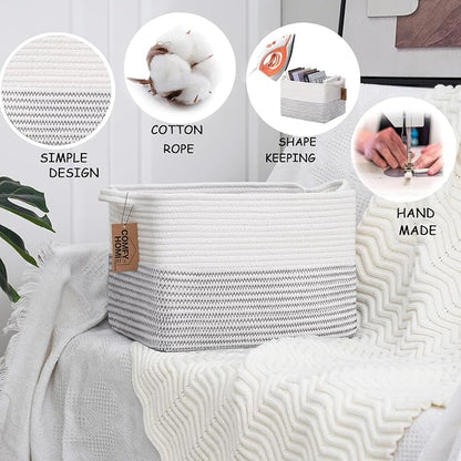 COMFY-HOMI Cotton Rope Woven Basket - Image 5