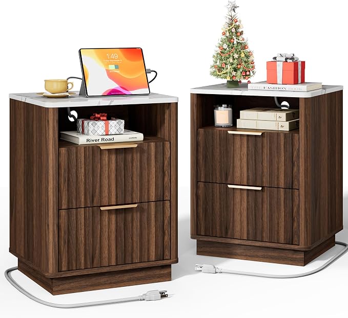 Fluted Night Stand Set of 2 by FavourLife