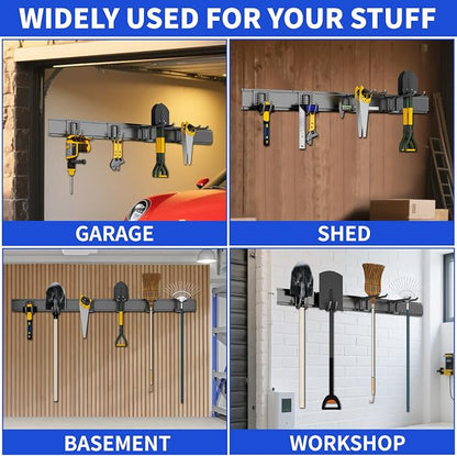 Tool Organizer Wall Mount, 32inch Heavy Duty Garden Tool organizer Storage - Image 4