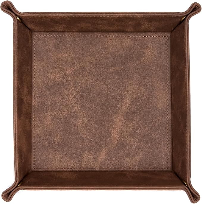 CoBak Leather Valet Tray, Premium PU Leather Catch-All Tray - Image 8