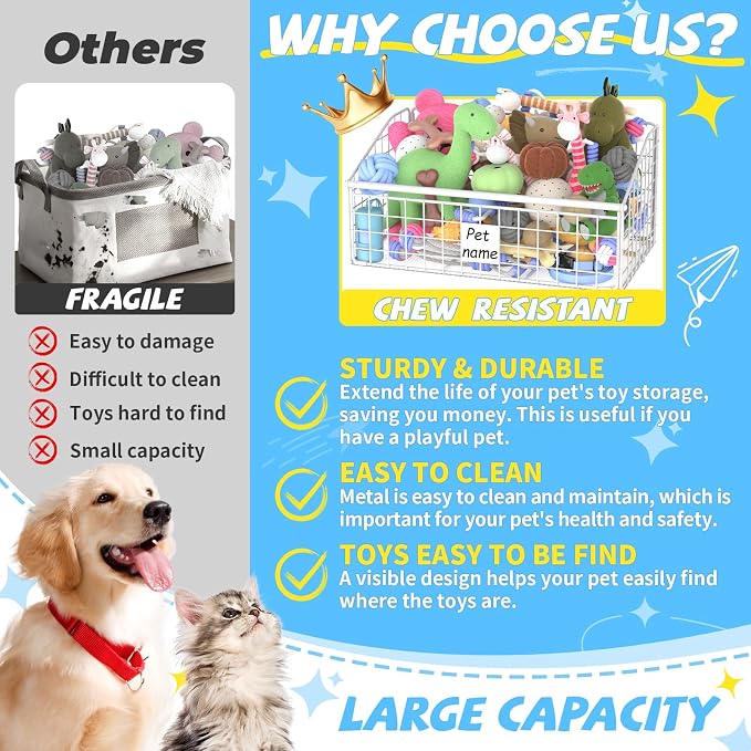 Kaiferty Indestructible Dog Toy basket, Medium Toy Box - Image 2